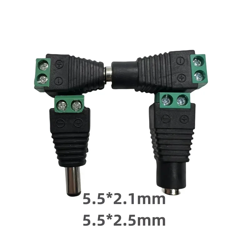 

1PCS 12V 2.1 x 5.5mm DC Power Male Plug Jack Adapter Connector Plug for CCTV single color LED Light 5.5*2.5mm The socket