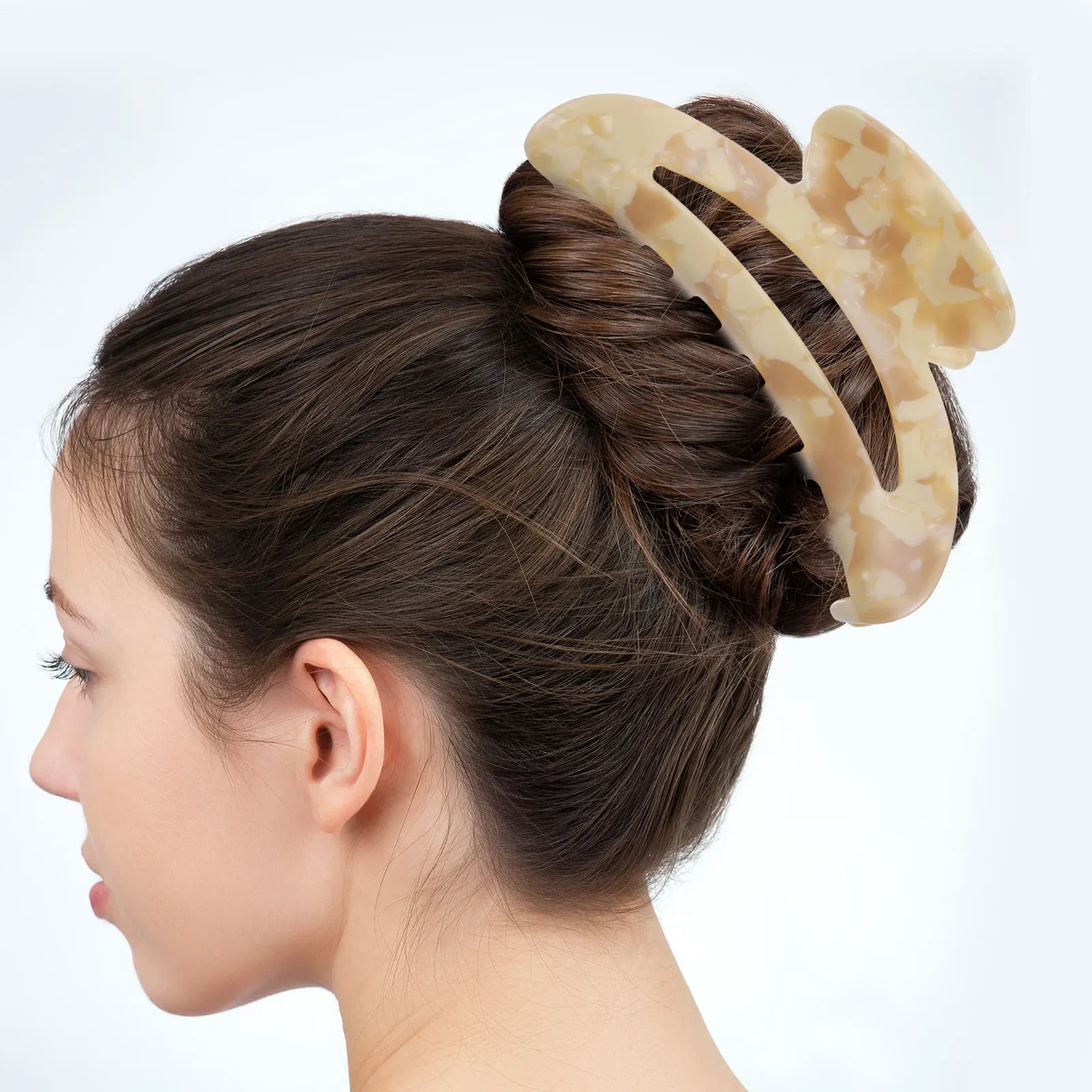 

Decorative Hair Jaw Marble Textured Clip Hairpin Medium Claw Accessories for Girls