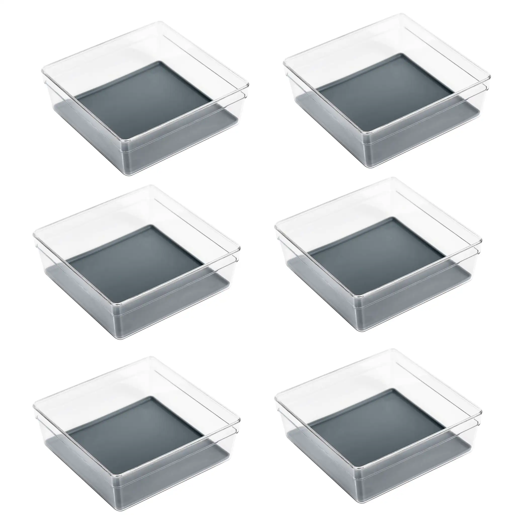 

6x6 Inch Gray Plastic Drawer Divider - Compact Storage Solution