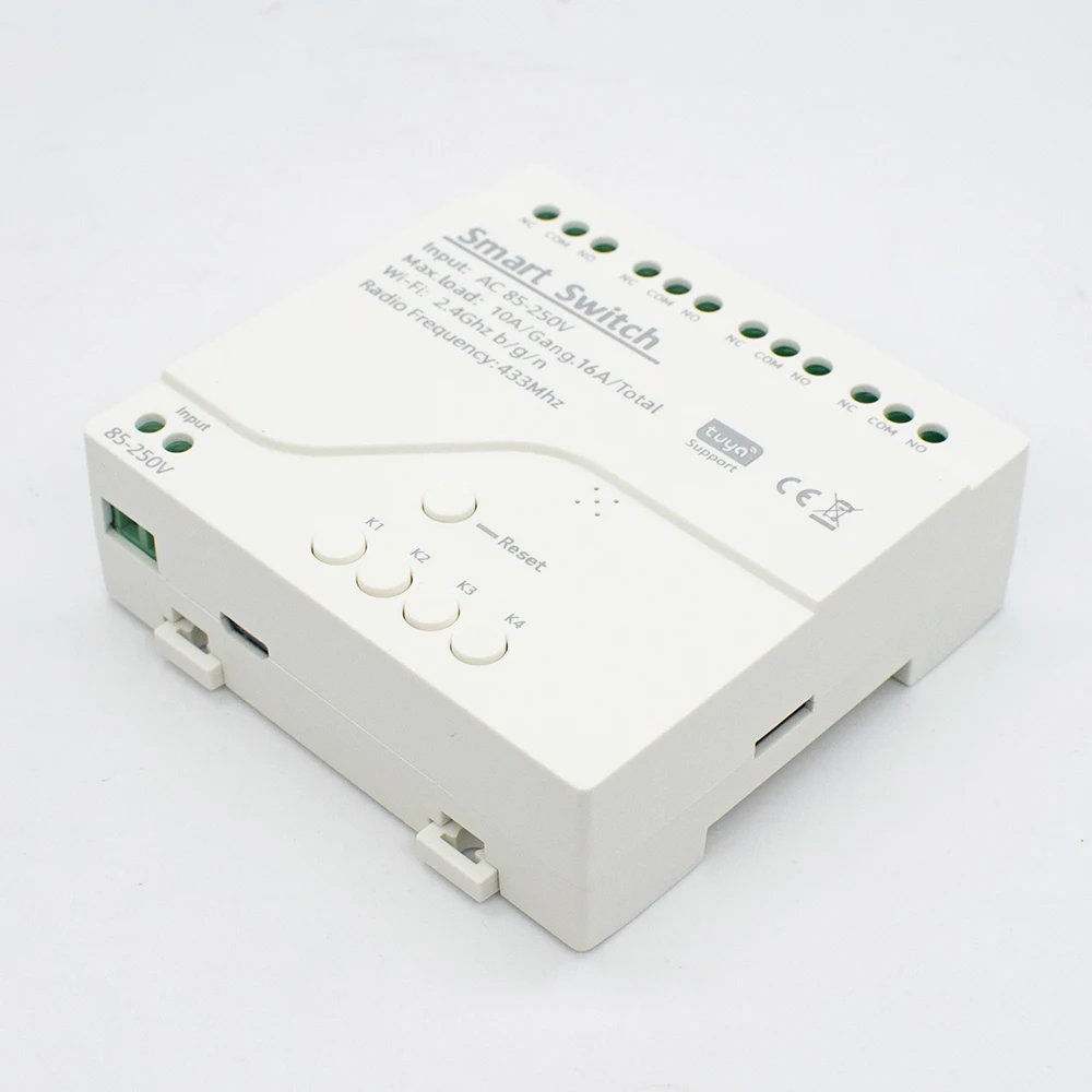 와이파이 원격 제어 릴레이 스마트 스위치 모듈, 5V 12V 24V 7V-32V 220V 4 채널 Tuya 앱 시스템을 위한 433MHz 송신기 지원