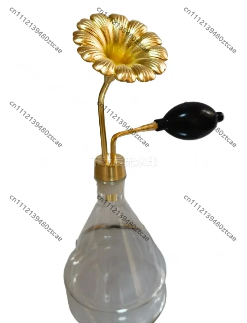 Creative Custom Glass Aroma Bottle Brass Aroma Holder Essential Oil Perfume SPA Home Decor Ornament