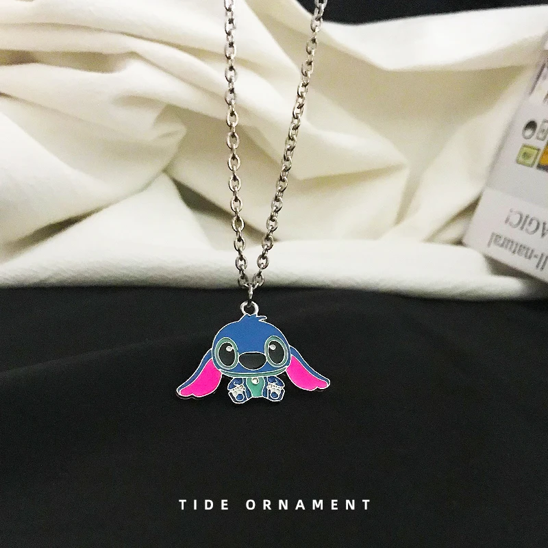 Kawaii Metal Stitch Necklace Chain Pendant Accessories Girls Gift image 2