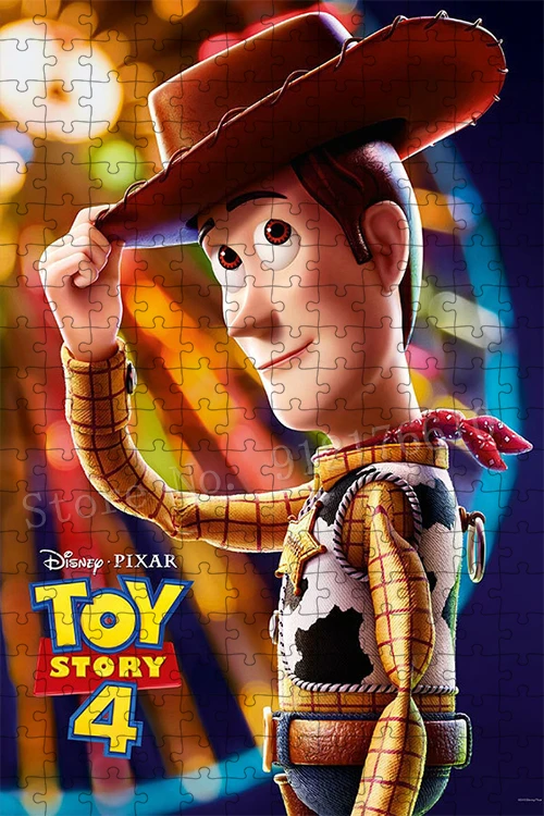 Cartoon Toy Story Disney Jigsaw Puzzles 300/500/1000 Pics Puzzle for Kids Anime Educational Movie Game Toys Buzz Lightyear Decor