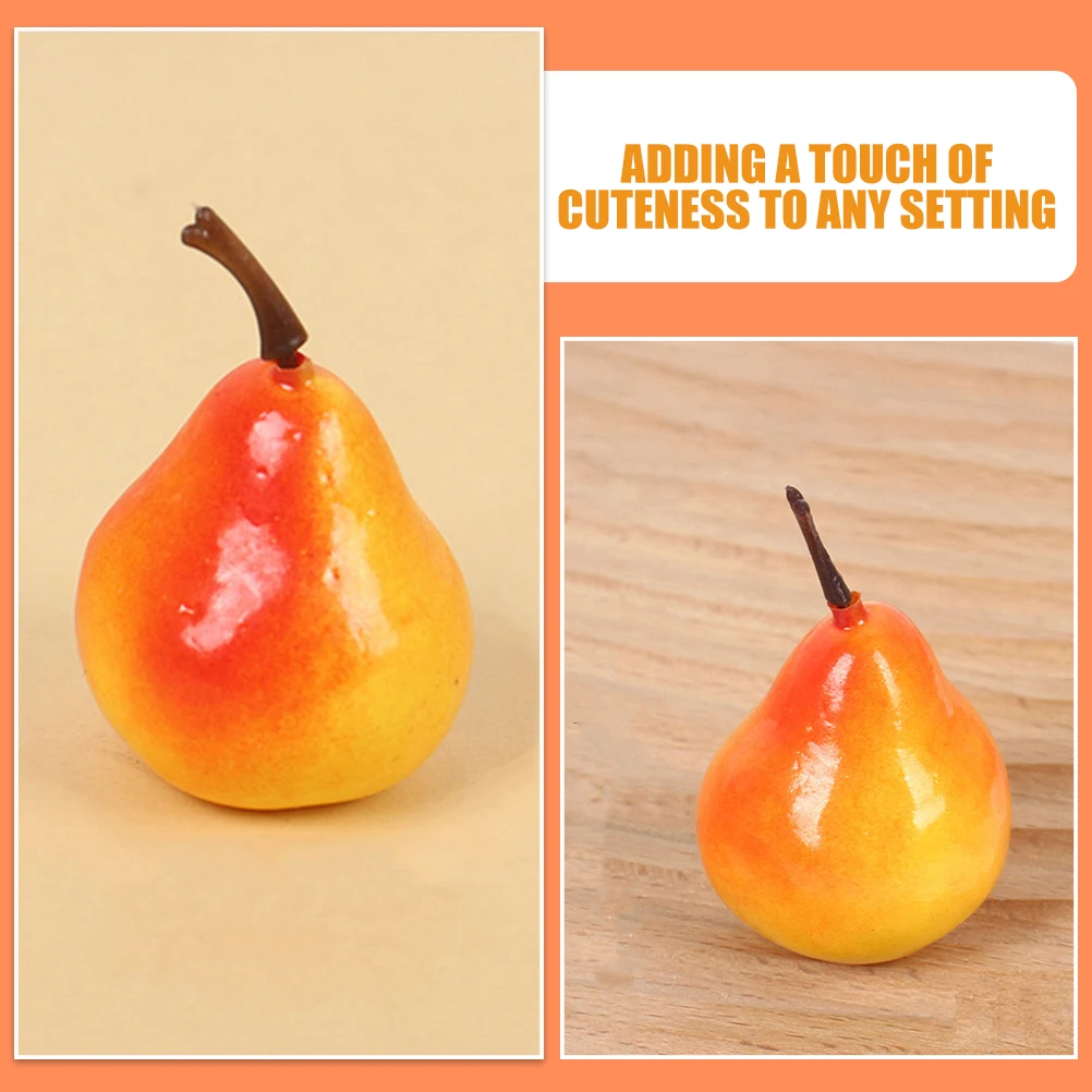 

30pcs Mini Yellow Pear Models Foam Artificial Fruits For Home Decor Desktop Ornament Fake Fruit Display Prop Pretend Play Scene