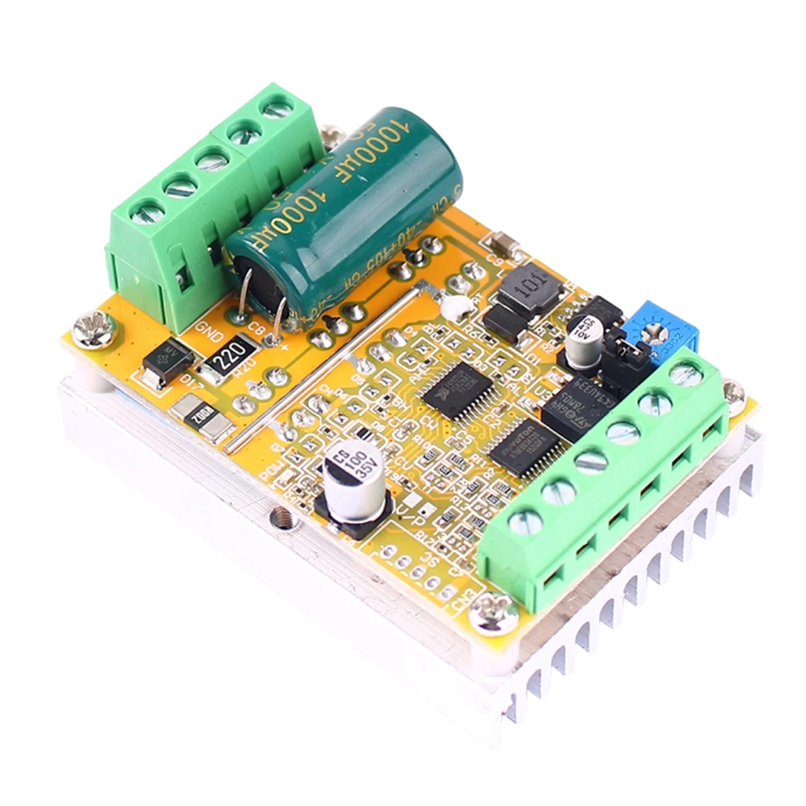 380W Three-phase DC Brushless Hall-less Driver Board PWM Motor Controller Motor Speed Regulation DC6.5-50V