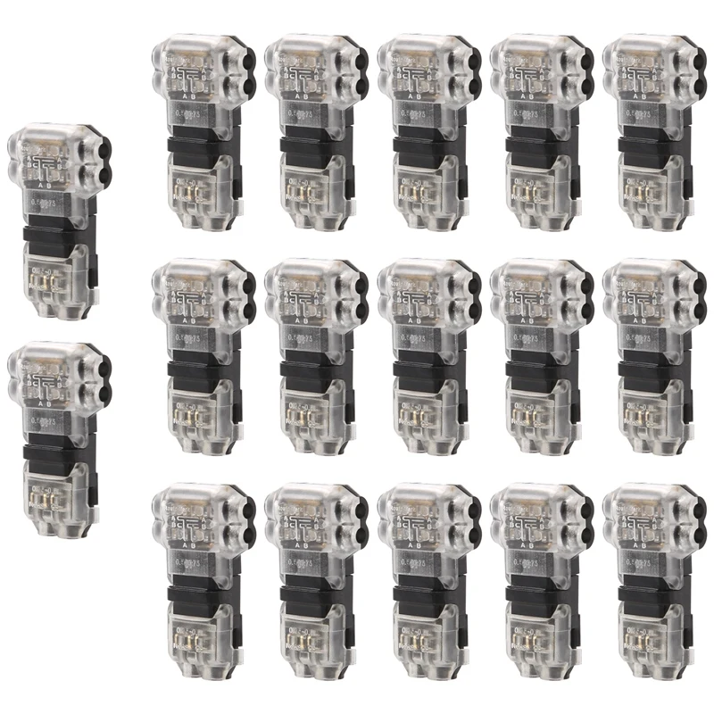 48 Pcs Wire Connectors Low Voltage T Tap Wire Connectors 2 Pin 2 Way Automotive Wire Connectors Compact Splice Connector