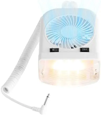 

Lumitronics RV LED Bunk Light & 2-Speed Fan Combo – 12V Quiet Motor, 8-Ft Cord, Mounting Kit Included