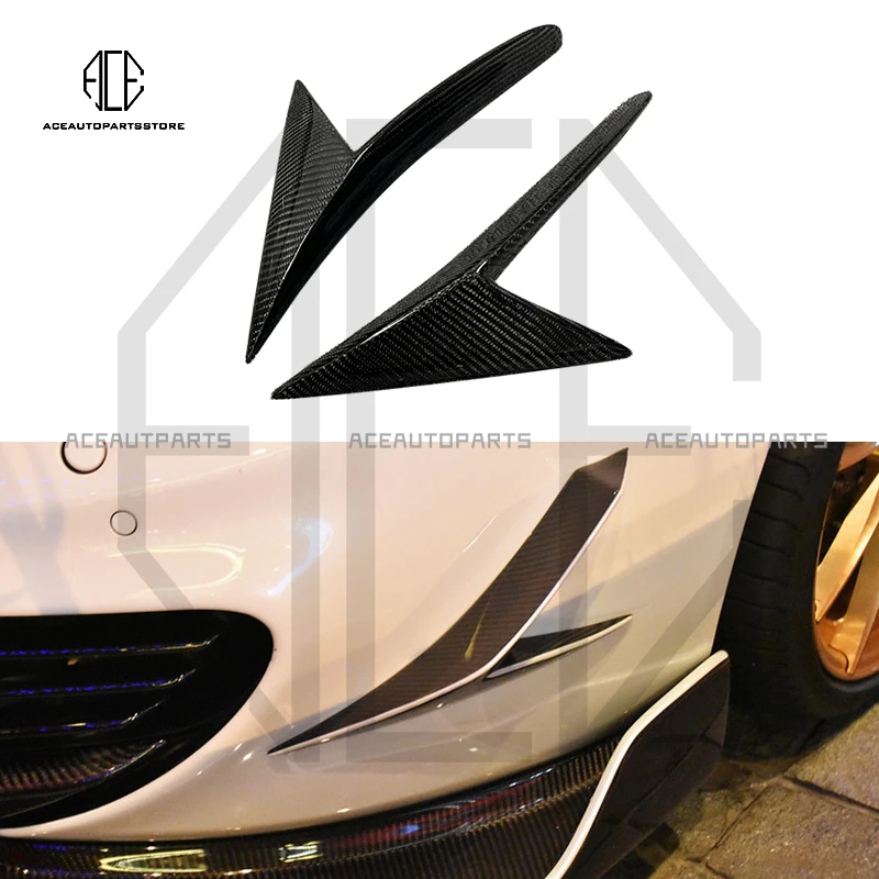 For Mclaren MP4-12C 650S D Style Car Front Bumper Side Splitter Spoiler Air Vent Wind Knife Stickers Trim Accessories Body Kit