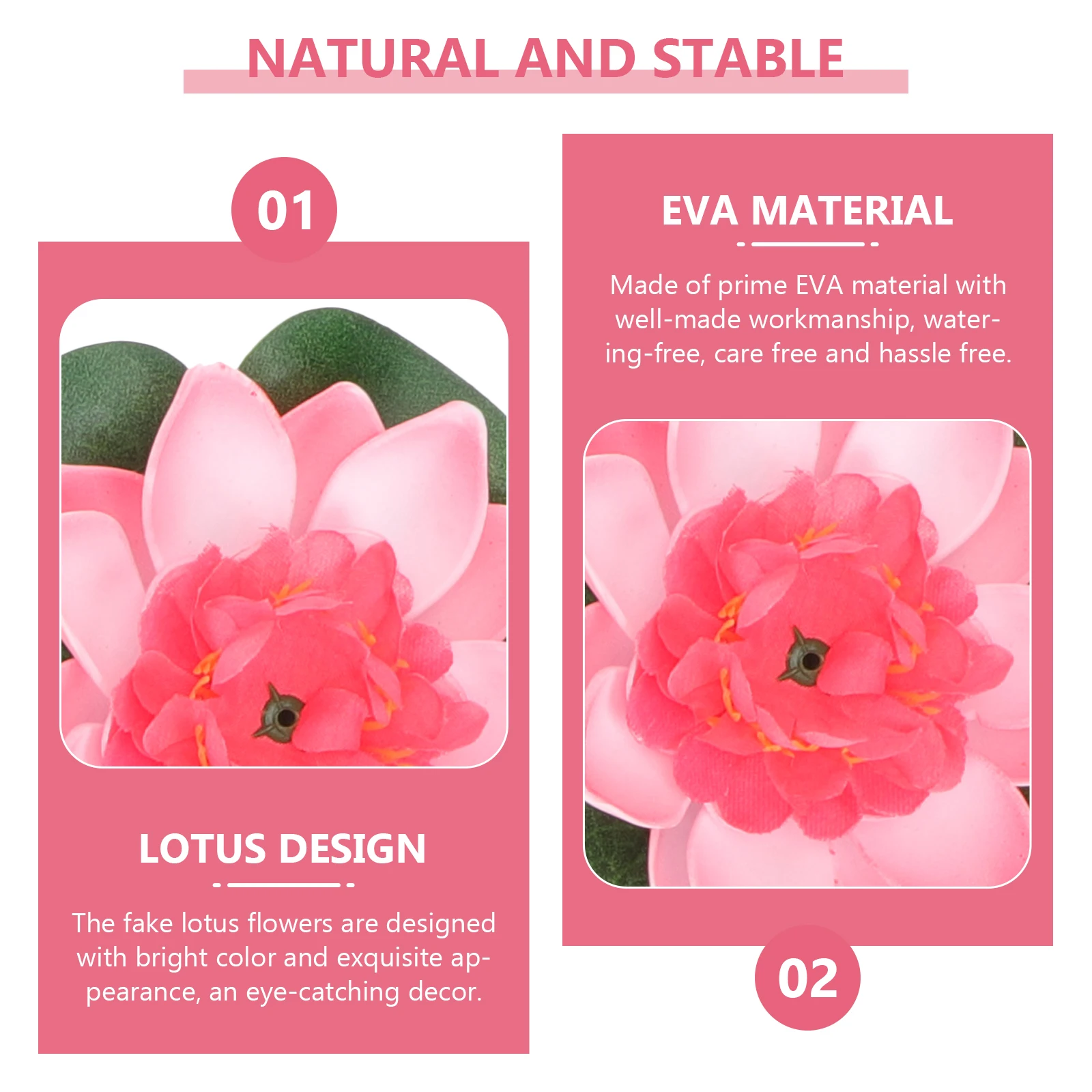 

7pcs Artificial Lotus Flowers Realistic EVA Foam Decorations for Pool Pond Garden Stage Props Bright Color Free