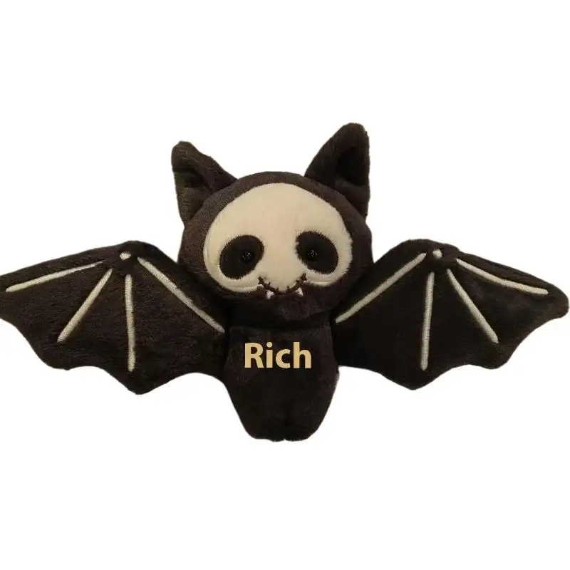 Kawaii Plush Skull Bat Keychain Halloween Gifts Cartoon Stuffed Doll Toy Bag Pendant Backpack Hanging Decoration
