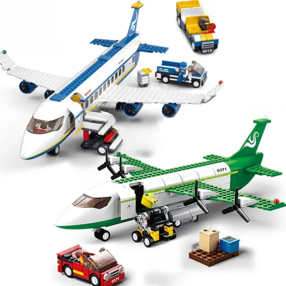 Avión de autobús aéreo, bloques de construcción de aviación, avión de carga, avión de rescate, bloques de modelismo, juguetes educativos DIY para chico, regalo de cumpleaños
