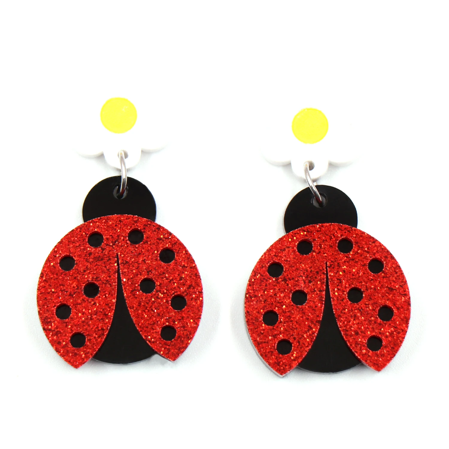 1pair Top fashion CN Drop Ladybug cute Acrylic earrings Jewelry for women