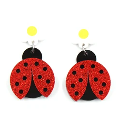 1pair Top fashion CN Drop Ladybug cute Acrylic earrings Jewelry for women