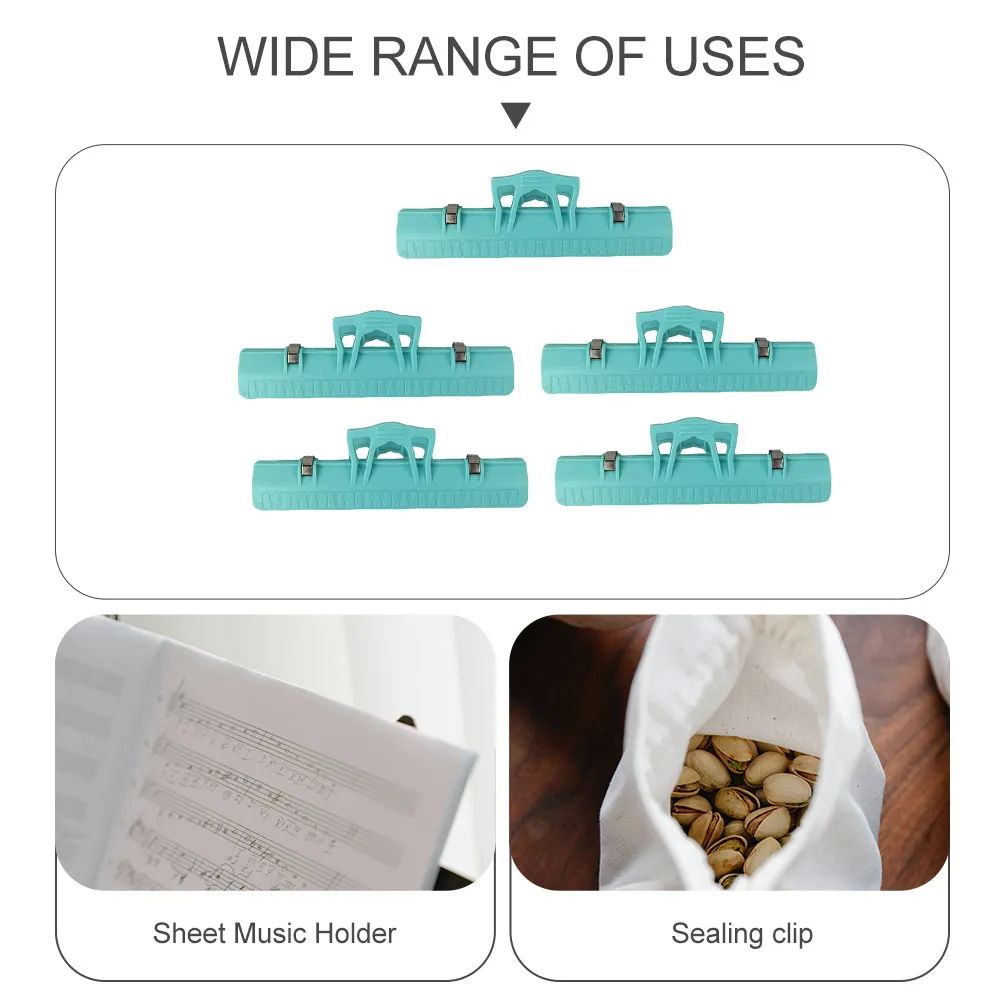 

5 Pcs Book Clip Musical Clips Piano Clamps Page Holder Leaning Supplies Stands Score