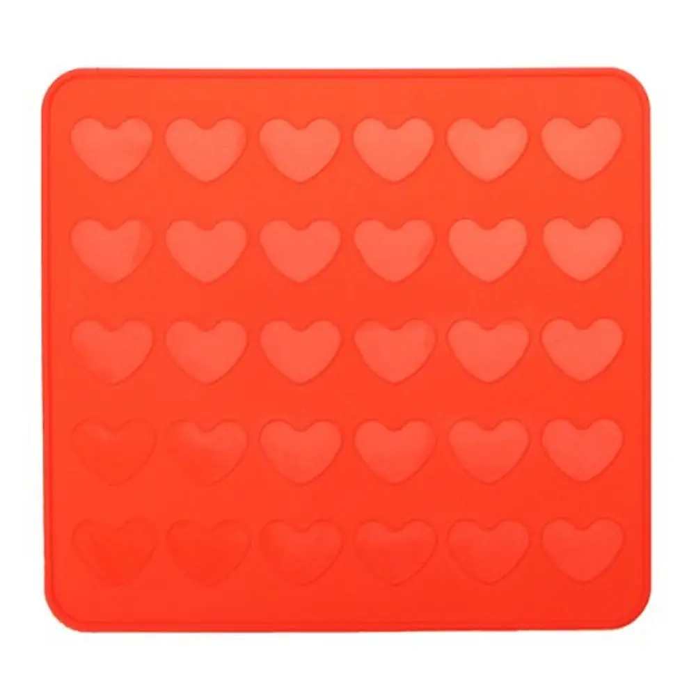 30 Hearts Silicone Macaron Mat Bakeware Macaroon DIY Mat Macaron Baking Mould Handmade Dessert Biscuit Mold Pastry Cookie Sheet