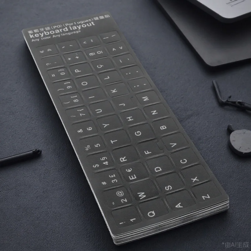 

10 шт., наклейки на клавиатуру в тайском языке, черный фон, белые буквы, универсальная многоязычная клавиатура, ноутбук, компьютер