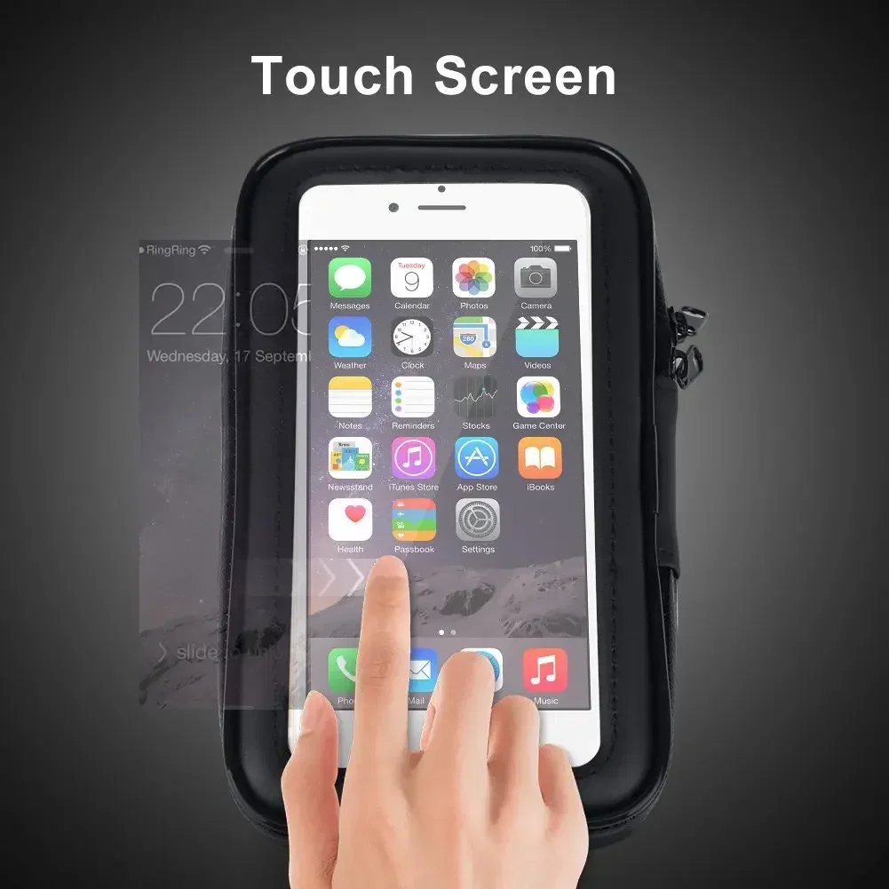Waterproof Bicycle Phone Holder Motorcycle Bike Handlebar Phone Case Bag for iPhone 15 14 Pro Max Samsung Bike Phone Stand Mount image 3