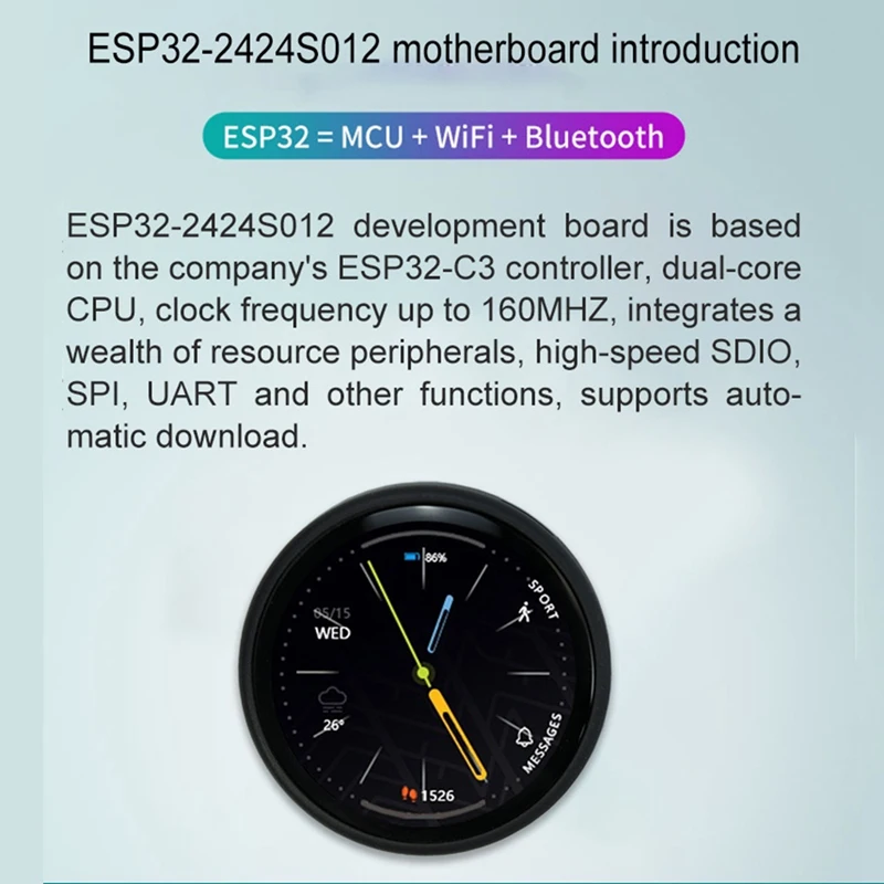 ESP32-C3 Development Board 1.28 Inch Round LCD Display Touch Screen With Wifi Bluetooth Module