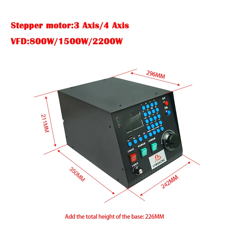 

Independent CNC Router Control Box 3Axis 4Axis Offline Controller with VFD 0.8/1.5/2.2 KW Use for DIY CNC Engraving Machine