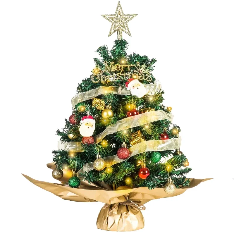 45cm/60cm Small PVC Christmas Tree Decorative Atmosphere Home Festival Party Supplies New Year Desktop Christmas Decoration Tree