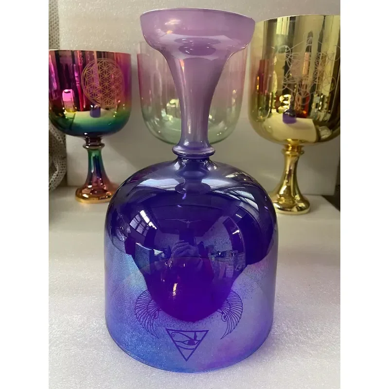 STAR LIN KUP Crystal Singing Chalice 432Hz A Note Third Eye B Crown Chakra Sound Therapy Bowl Cosmic Magic Color Engraved