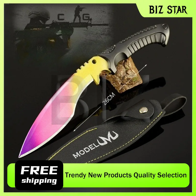 26 cm/10,24 in GO Spiel Peripherie Waffe Modell Metall Gurkha Messer Leder Abdeckung Version Spielzeug Schwerter Ornamente Desktop Display geschenke