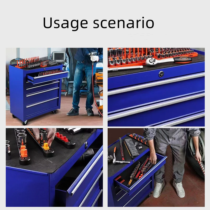 7 Drawers Multifunctional Auto Repair Tool Car Mobile Tool Cabinet Trolley Maintenance Workshop Parts Cabinet Iron  Storage Box