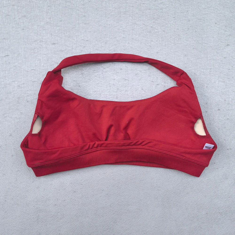 Sports Bra for Women Seamless Halter Neck Strap Bra Sexy Open Back Padded Yoga Top Bra Medium Support Gym Crop Top image 3