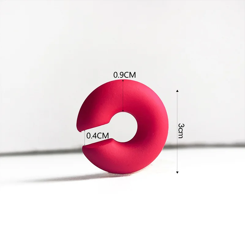 1 Paar Bonbon farbe runde Acryl Ohrclip Ohrringe für Frauen Mode einfache einfarbige Manschette C-förmigen Ohrring weiblichen Schmuck – Detail 1