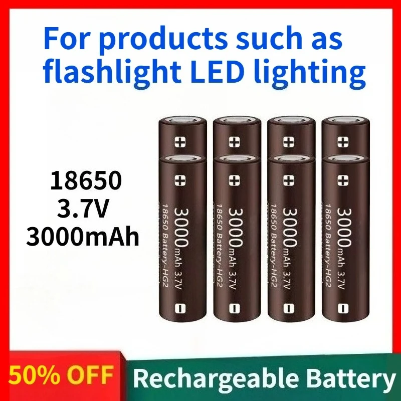 

High-quality 3.7V 3000mAh 18650 Lithium-ion Rechargeable Battery Suitable for Products Such As Flashlight LED Lighting