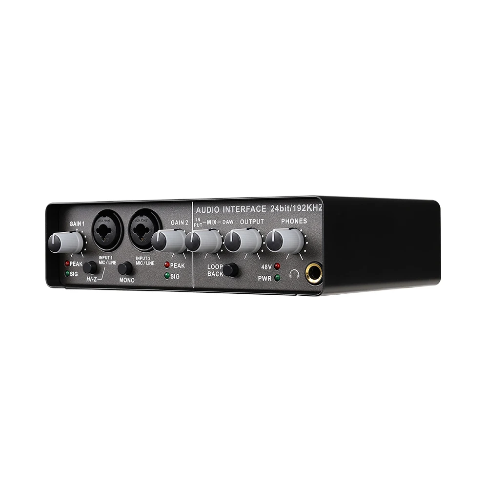 TEYUN Q-24 Audio Interface Sound Card With Monitoring Electric Guitar Live Recording Professional Sound Card For Studio Singing