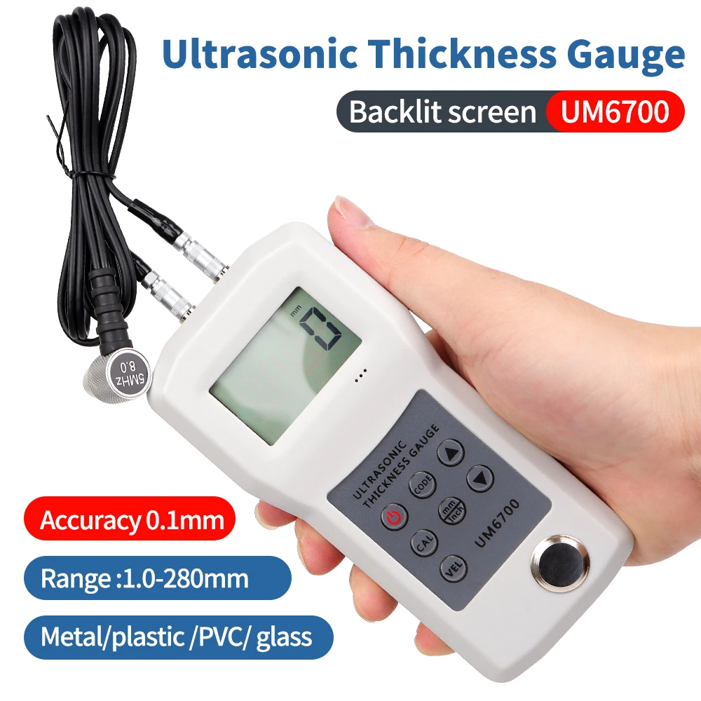 

Digital Ultrasonic Thickness Gauge UM6700 UM6500 UM6800 Automatic Zero Calibration Measure the Thickness of Aluminum Steel