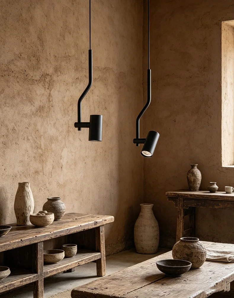 Art LED Pendant Light White Black Metal