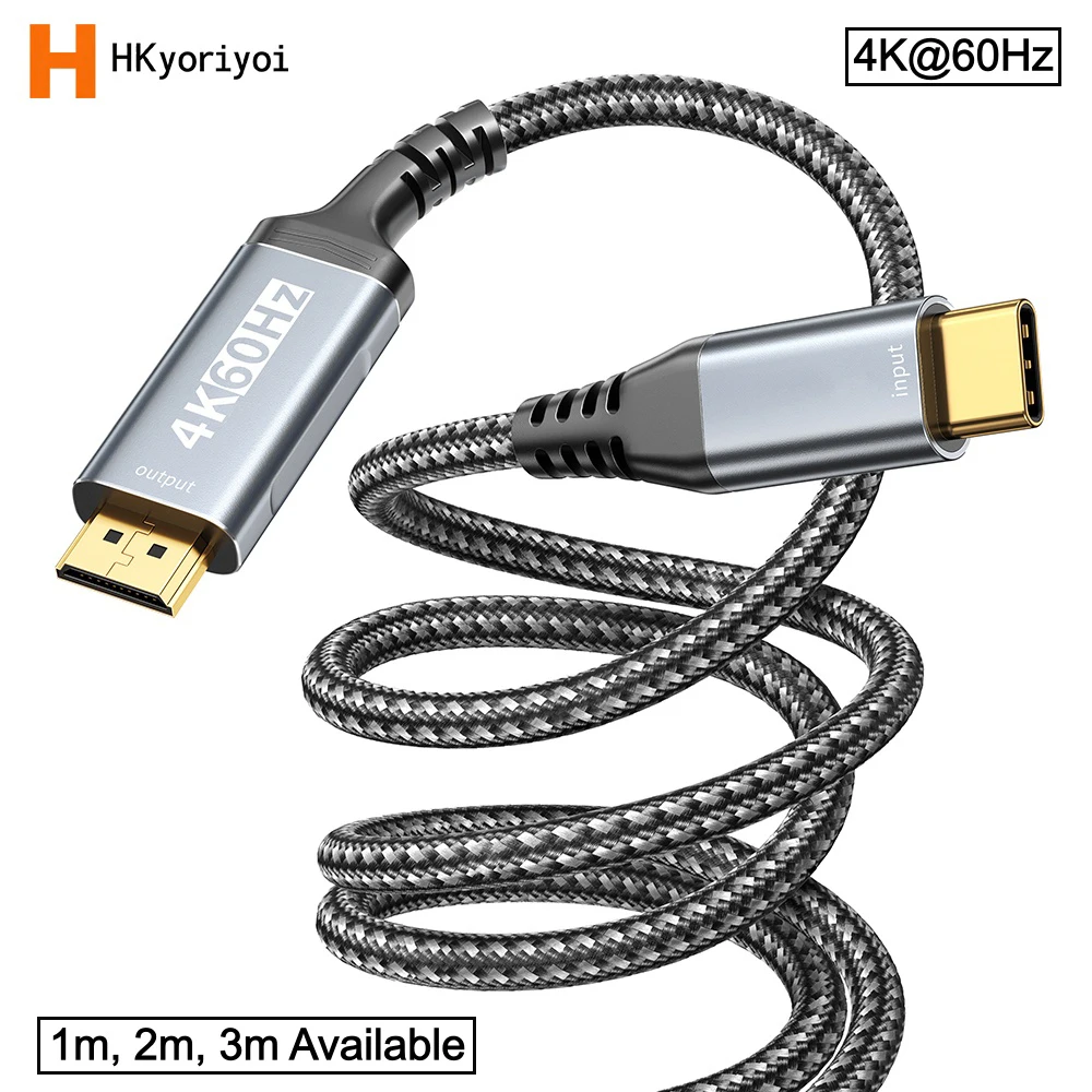 USB C to HDMI Cable 4K@60Hz Compatible With Thunderbolt 4/3 Screen Mirroring to TV For MacBook For iPhone 15/16/17 For iPad Pro