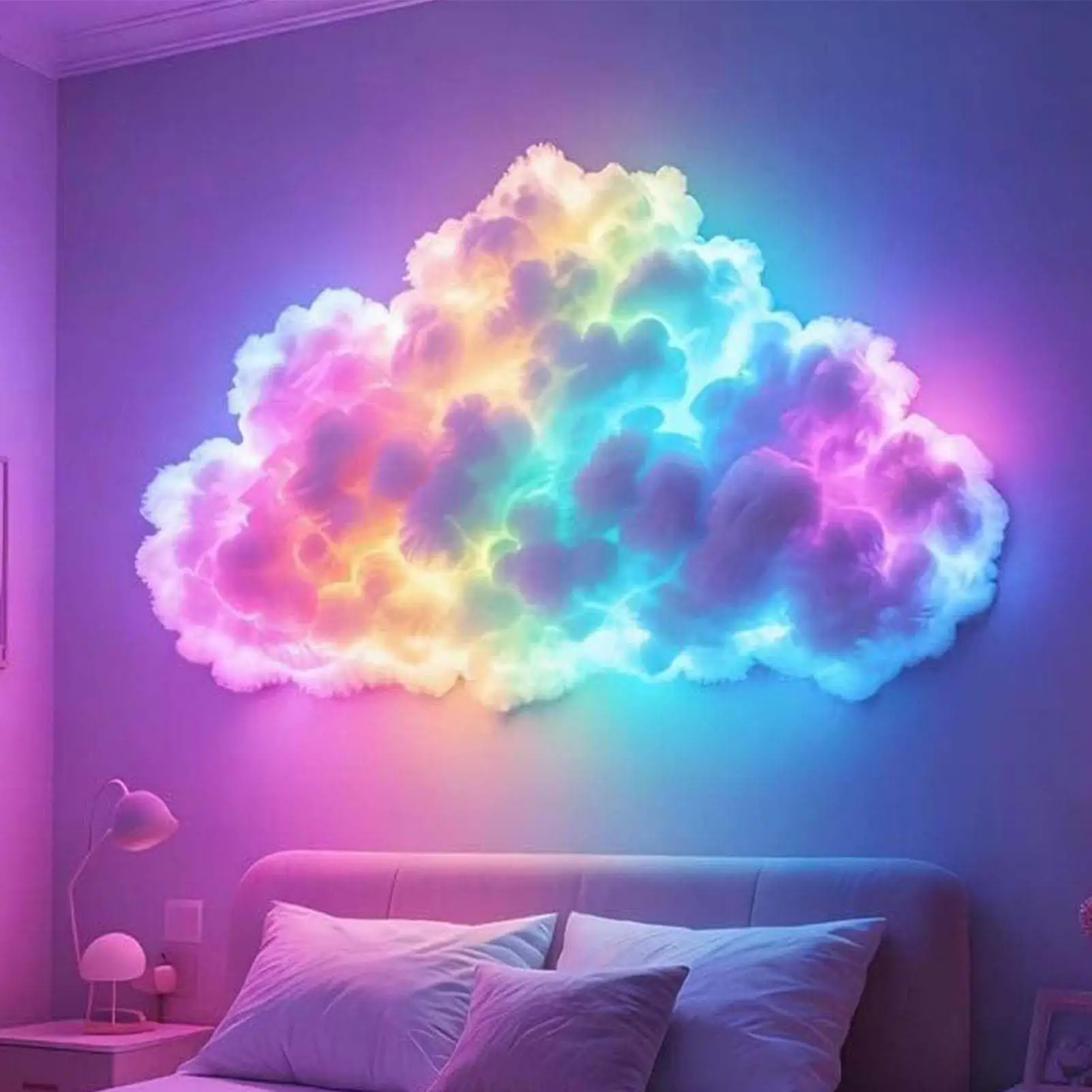 3D Thunder Cloud LED Light with Music USB Powered Mood Lamp for Ceiling, Bedroom, Desk, Party, Festival & Photography Decor