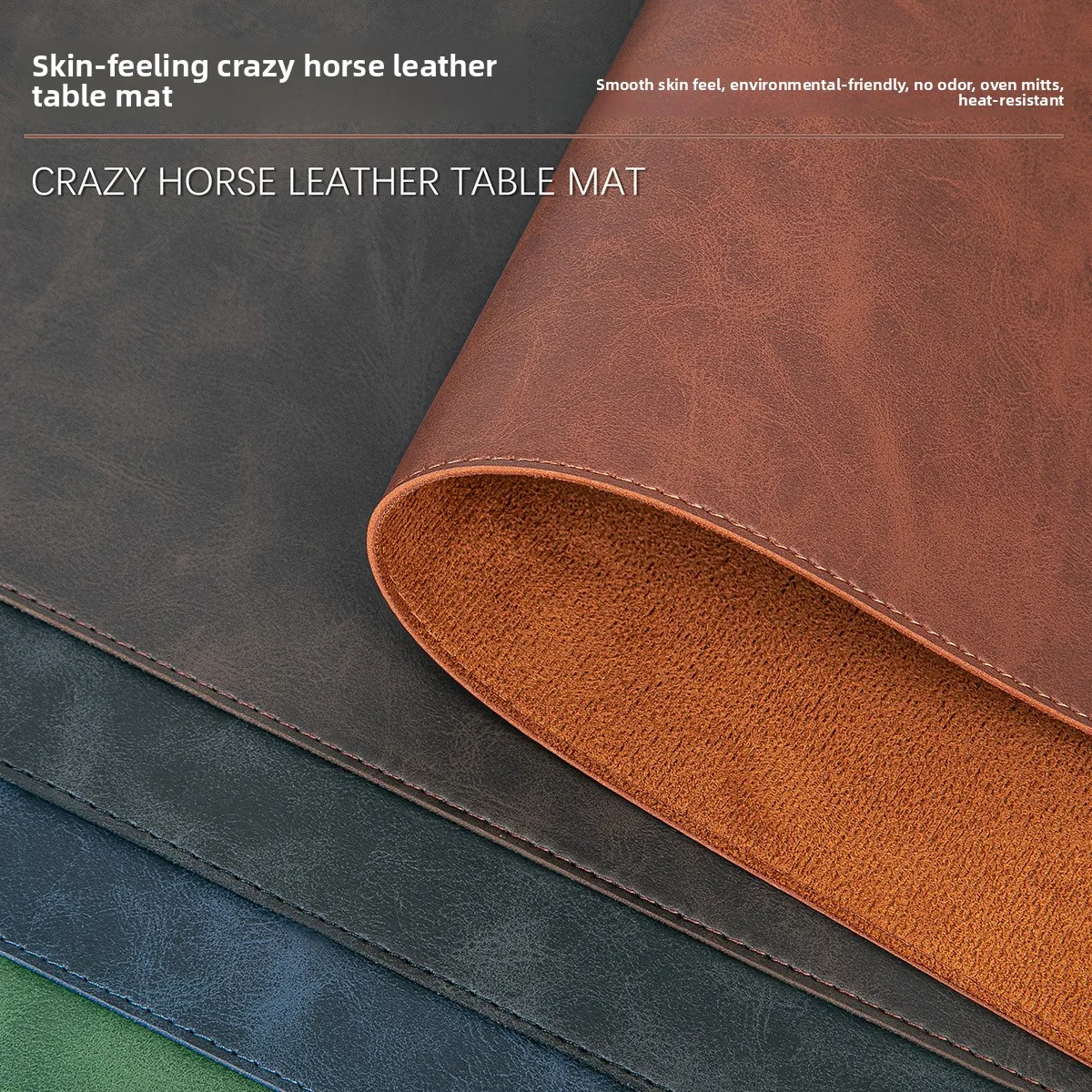 Custom Extra-Large Crazy Horse Grain Faux Leather Desk Pad, Soft Touch Real Leather Texture Mouse Mat,PU Leather Office Computer