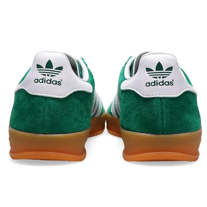 Adidas Gazelle 남녀공용 편안한 스웨이드 레저 스케이트보드 스니커즈, 실내 캐주얼 신발, 대학생 녹색 조명