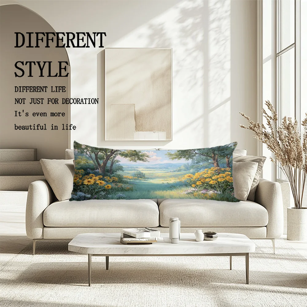 One 50.8cm X 137.16cm Pillowcase Featuring an Exquisite and Stunning Vintage-style Long Pillowcase Design, Perfect for Home Deco