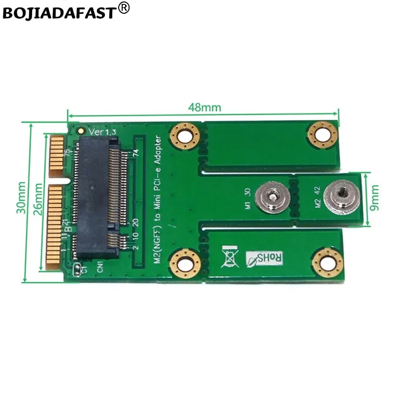 واجهة PCI-E MPCIe صغيرة إلى بطاقة مهايئ لاسلكي M.2 NGFF B-Key لوحدة WWAN 3G 4G LTE مودم GSM