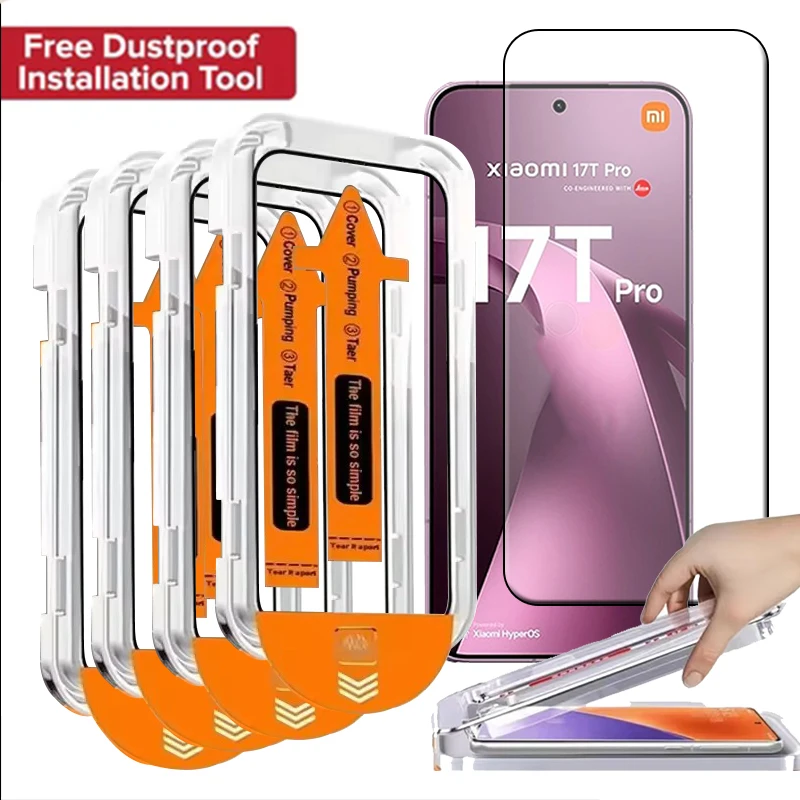 Protecteur d'écran pour Xiaomi Mi 17T, 1/2/3/4 pièces, verre trempé sans poussière, couverture complète, colle HD 9H, pour Xiaomi Mi 17T