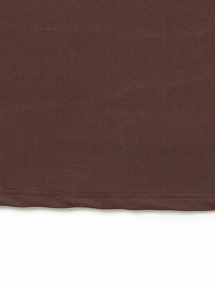 เดรสผู้หญิงใหม่ ฤดูหนาว ทรงหลวม สีพื้น แขนยาว คอวี จับจีบ ความยาวปานกลาง สวยเก๋และสง่างาม