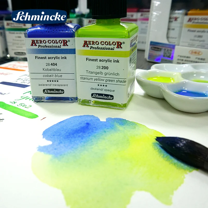 Imagem -04 - Alemanha Schmincke Cor Tinta Acrílica 36 Cores Profissional Burette Pintura Tinta Faça Você Mesmo Ilustração Aero Tinta Acrílica Aquarela