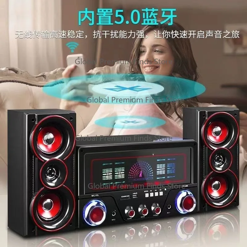 

Home Theater Wooden Bluetooth Speaker with Powerful Bass 8016, Comes with USB Drive