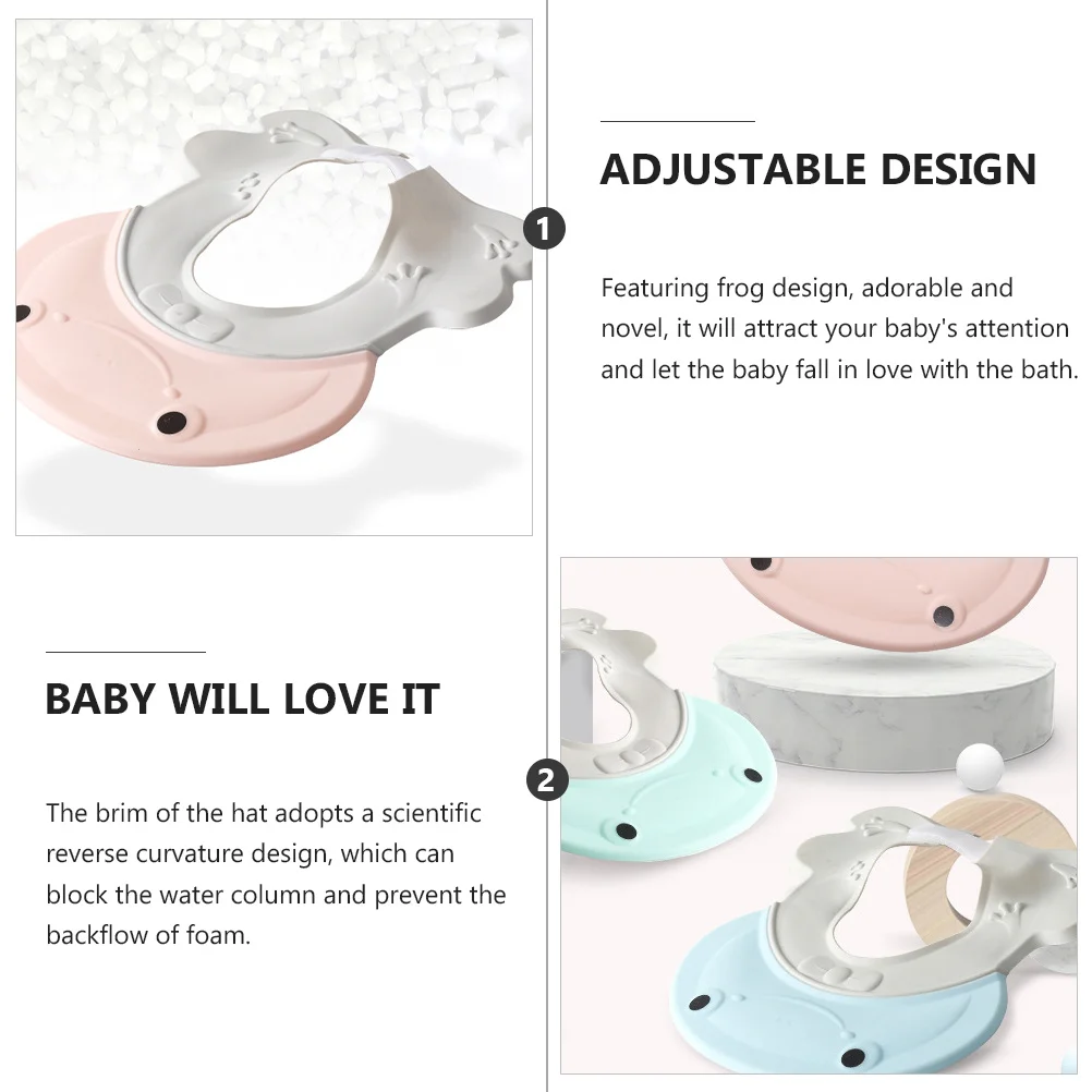 

1 шт., детская шапочка для душа, водонепроницаемая регулируемая шапочка для шампуня, детская защита для ушей, аксессуар для мытья волос, детская шапочка для душа