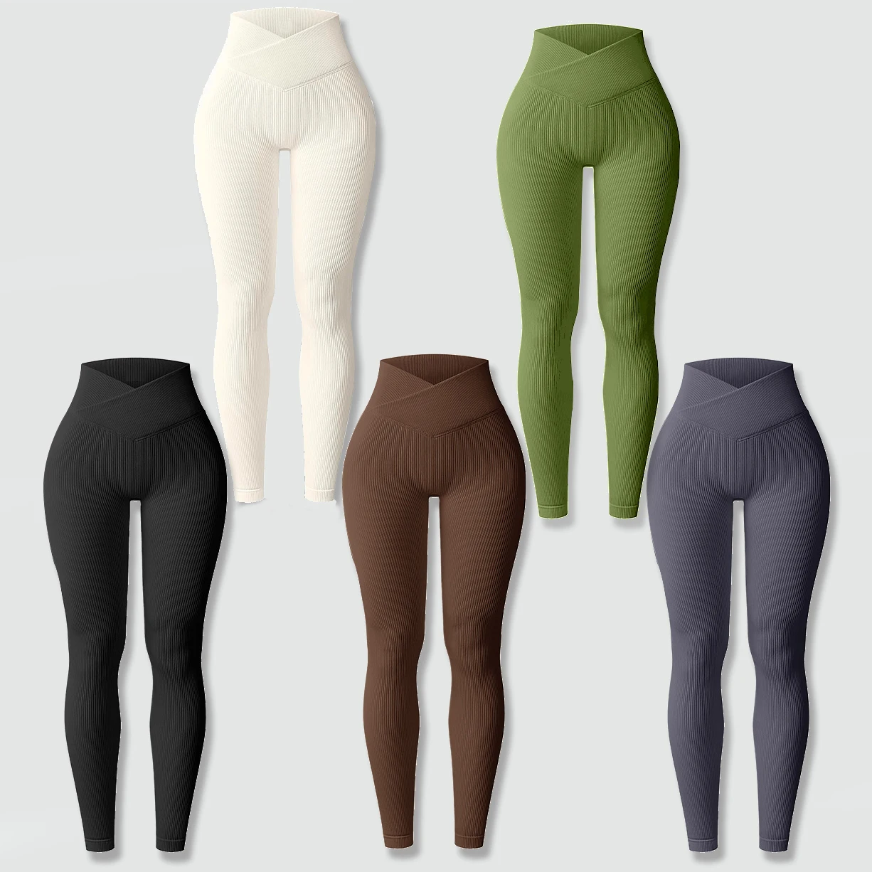 

Crossover Waist Women Yoga Leggings Hips Lifting Gym Leggings Seamless Sport Pants High Waist Fitness Leggings Workout Running