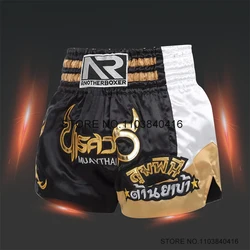 Muay Thai Shorts Men Boxing Shorts Women Child Satin Polyester Martial Arts MMA Clothing Gym Thaiboxing Kickboxing Fight Shorts