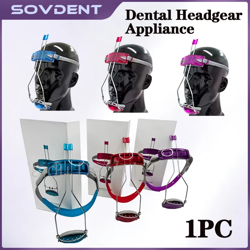 Orthodontic Face Mask with Headgear Adjustable Double Rod Protraction  For Under-Bite Correction Dental Front Traction Face Mask