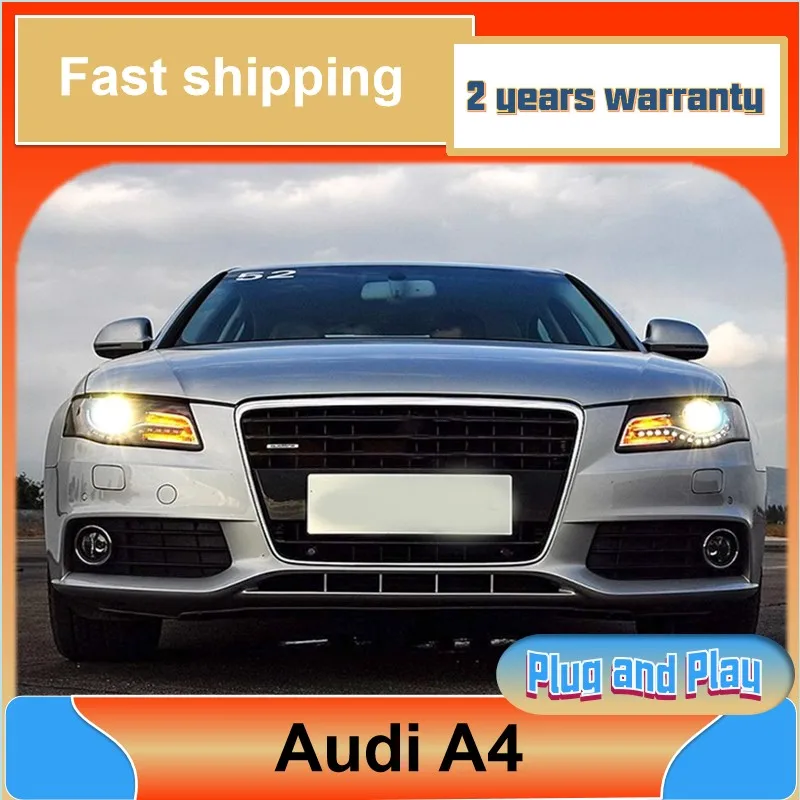 Car Styling for Audi A4 Head Light 2009-2012 A4 Headlight A4L DRL Turn Signal Low High Beam Projector Lens