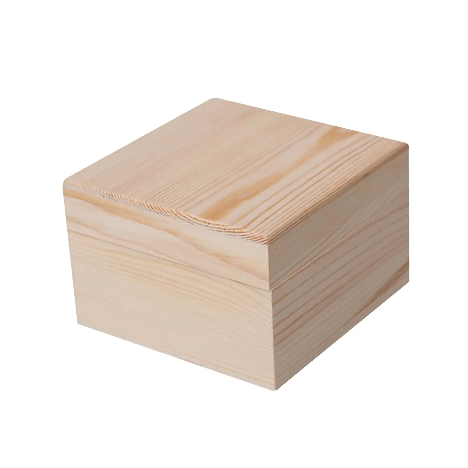 Blank Wooden Box Storage Case with Lid Gift Craft Organizer for Wooden Hearts and Homemade Décor
