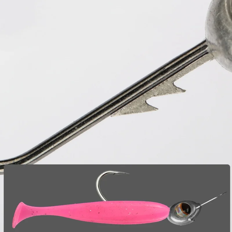 Angeljigkopfhaken mit Tauchbrett-Köder, Schwing-Minnow-Wobbler, 4X verstärkte Haken, zum Grundangeln, 5 Stück im Set, SALE – Detail 2